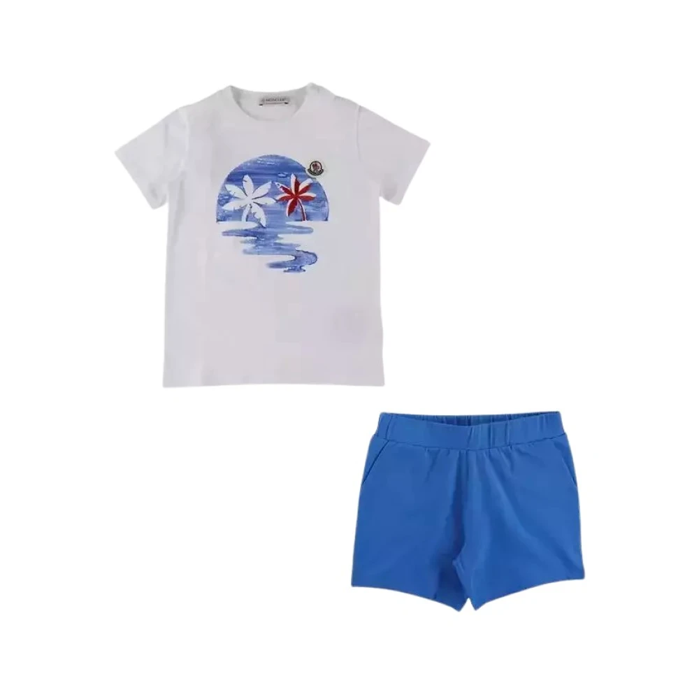 Moncler Vit T-shirt och shorts set White, Unisex