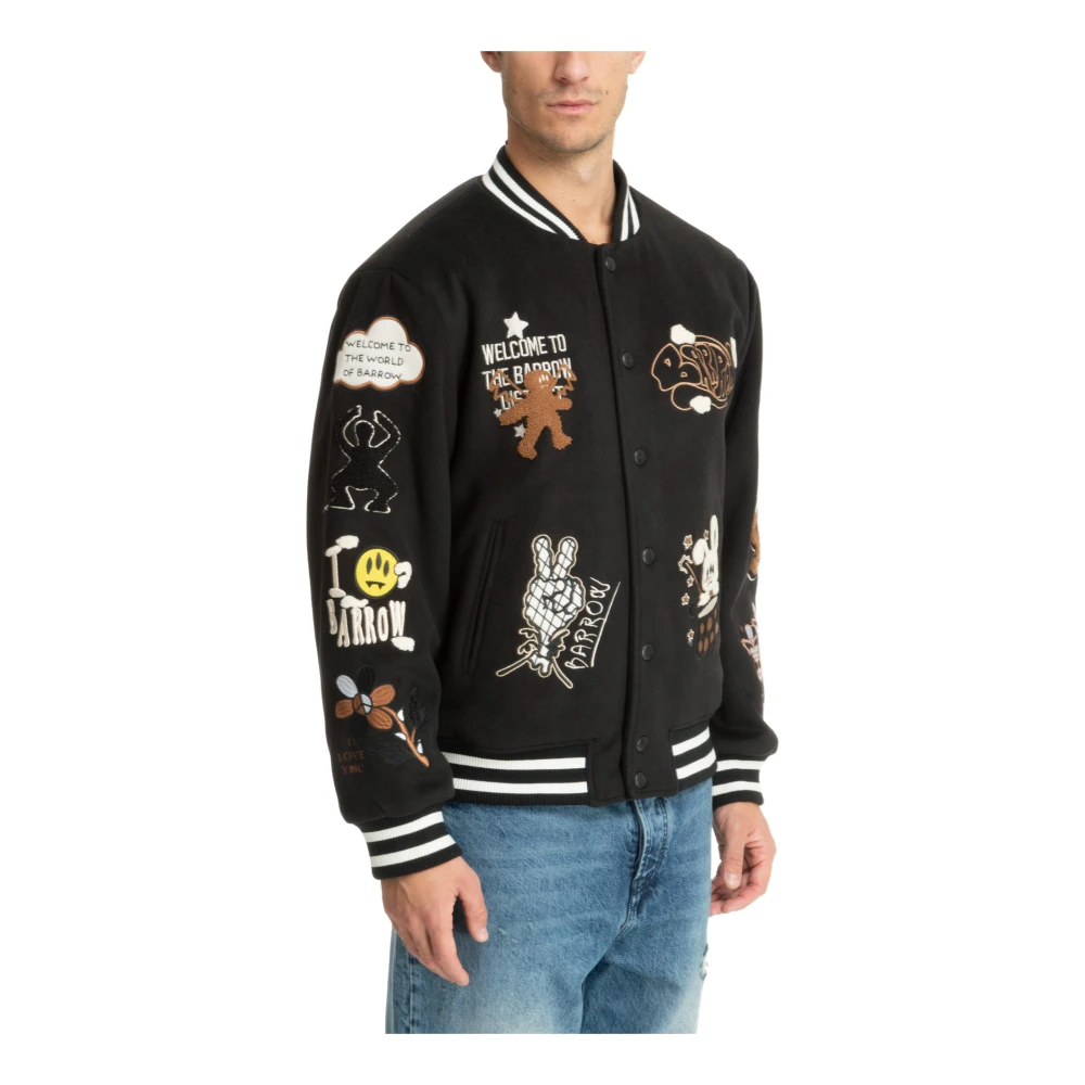 Barrow Abstract Multicolor Bomberjack met Drukknoopsluiting Black Heren