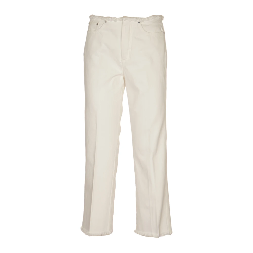 Michael Kors Frayed Crop Flare Jeans White Dames