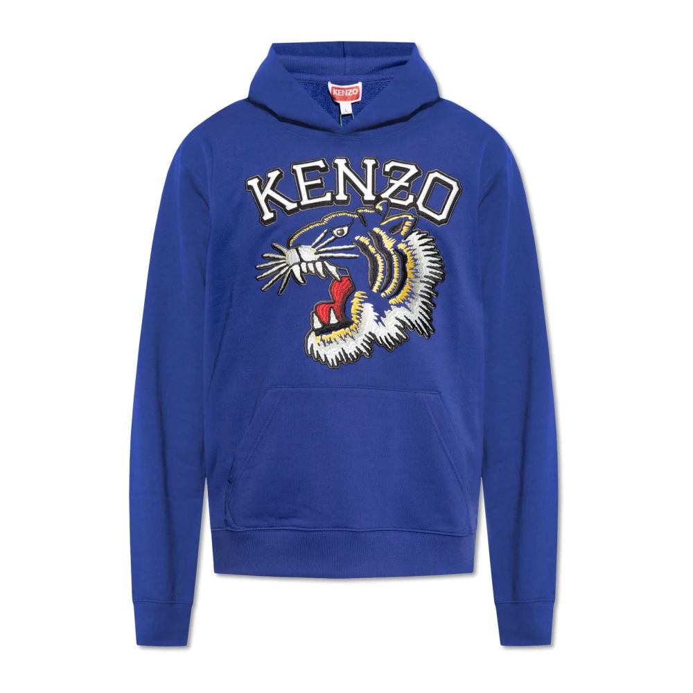Kenzo Hoodie met logo Blue Heren