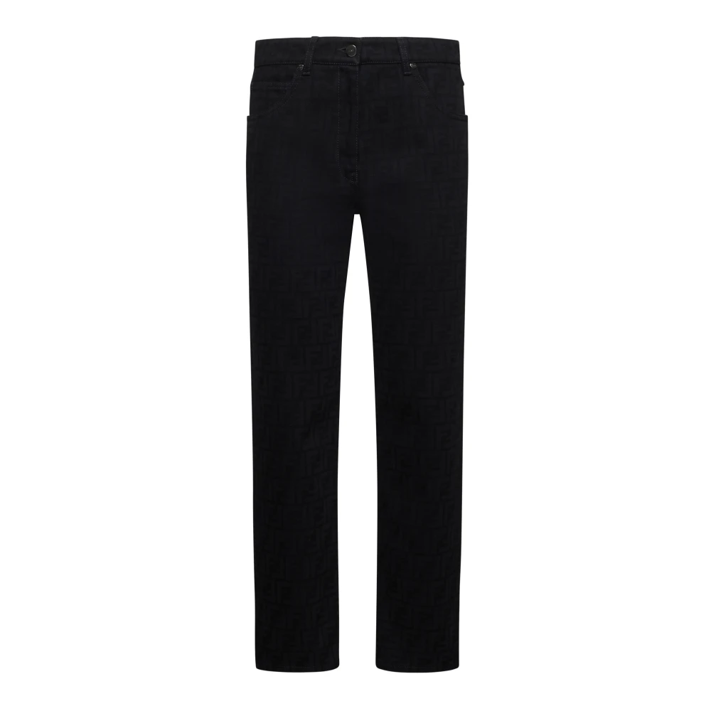Fendi Zwarte suède double-breasted jas Black Dames