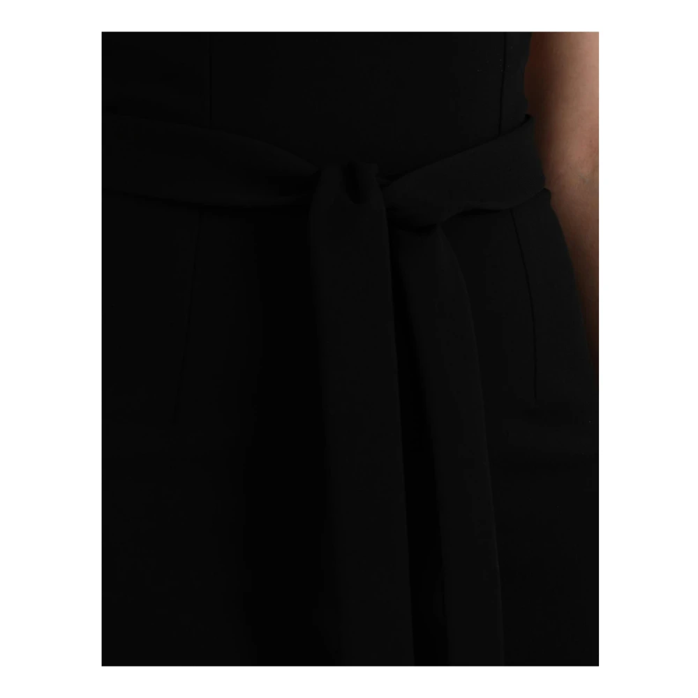 Dolce & Gabbana Zwarte Halter Sheath Midi Jurk Black Dames
