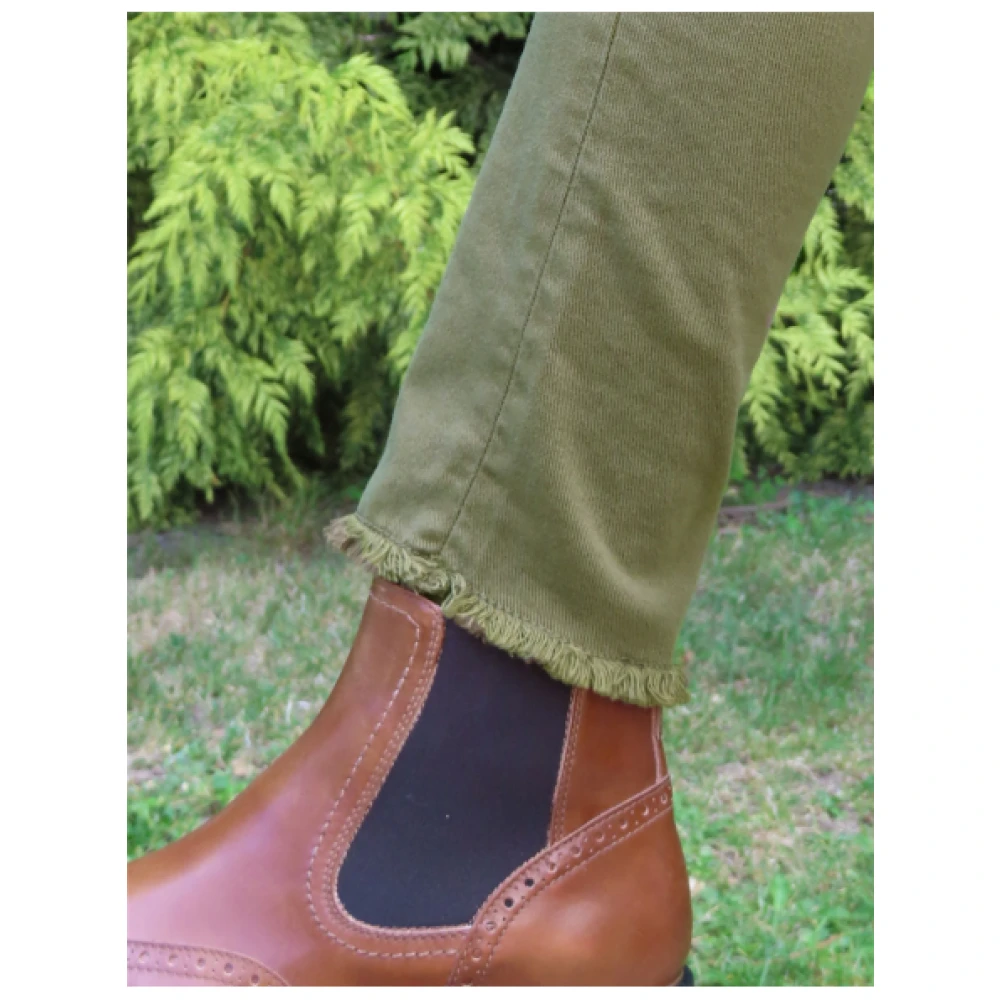 Denim Studio Katy broek met franjezoom Green Dames