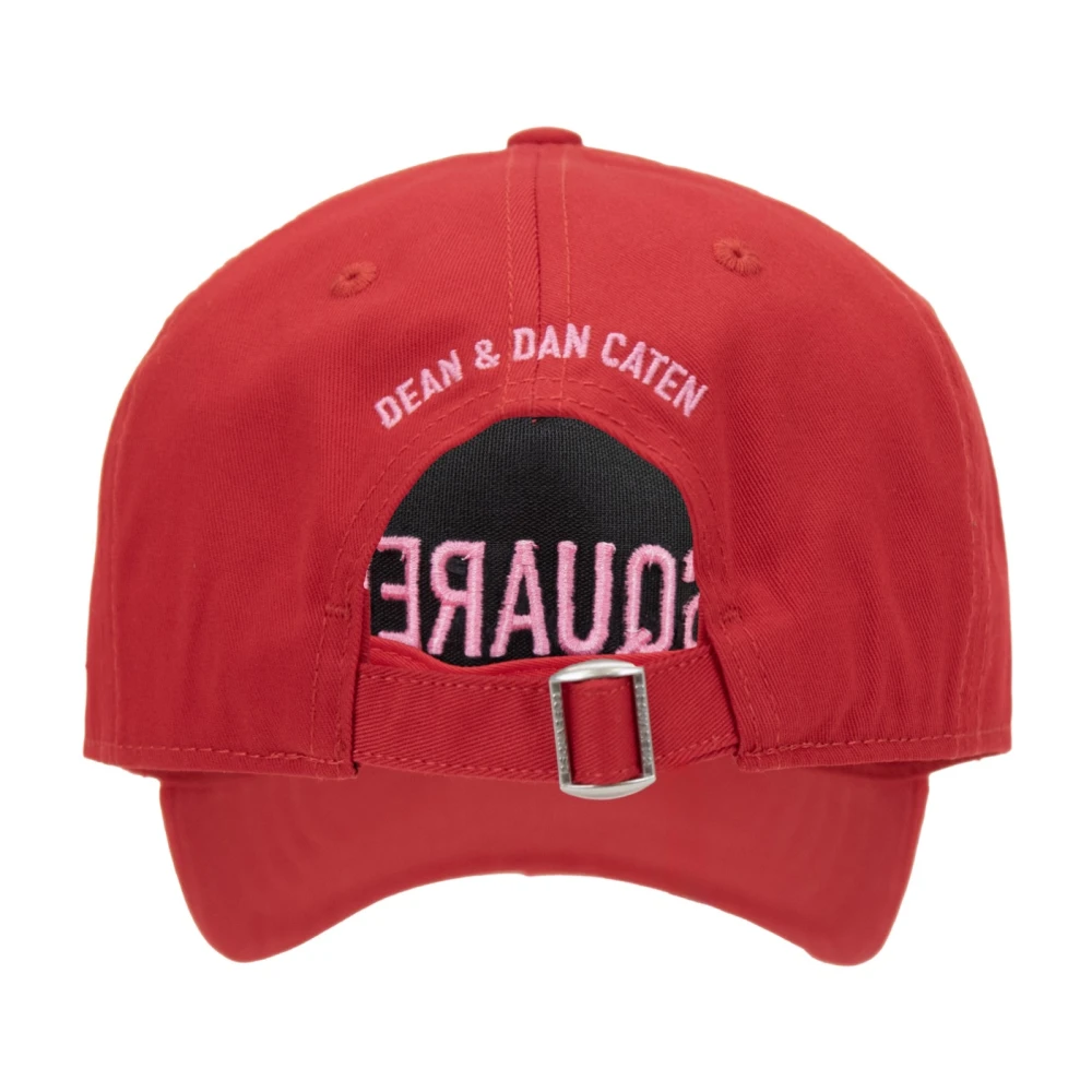 Dsquared2 In reliëf Logo Baseball Cap Fibbia Red Unisex