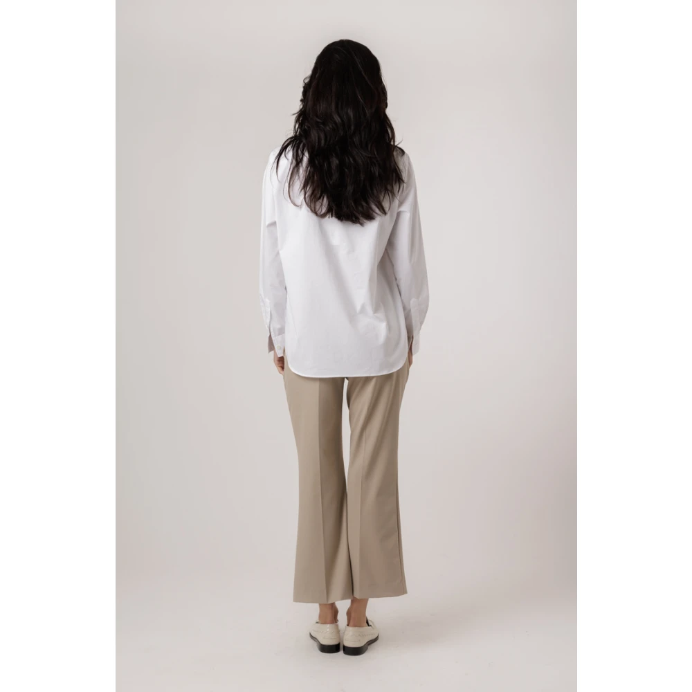 closed Witte Klassieke Blouse met Knoopsluiting White Dames