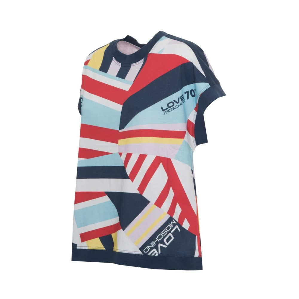 Moschino Logo Katoenen T-shirt voor Vrouwen Multicolor Dames