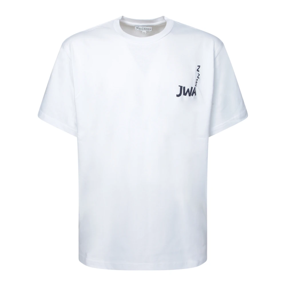 Jw Anderson Men's White T-Shirt With Stylized Logo