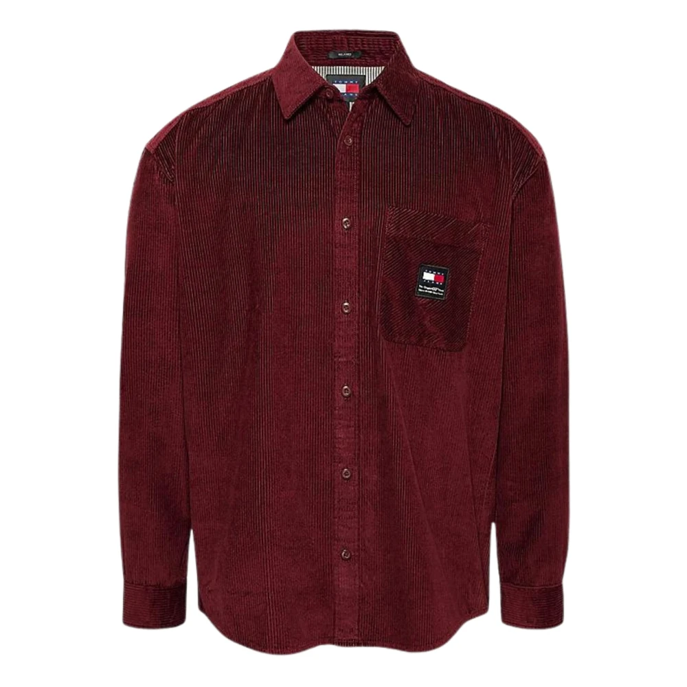 Tommy Hilfiger Bordeaux Corduroy Relaxed Fit Overhemd Red Heren