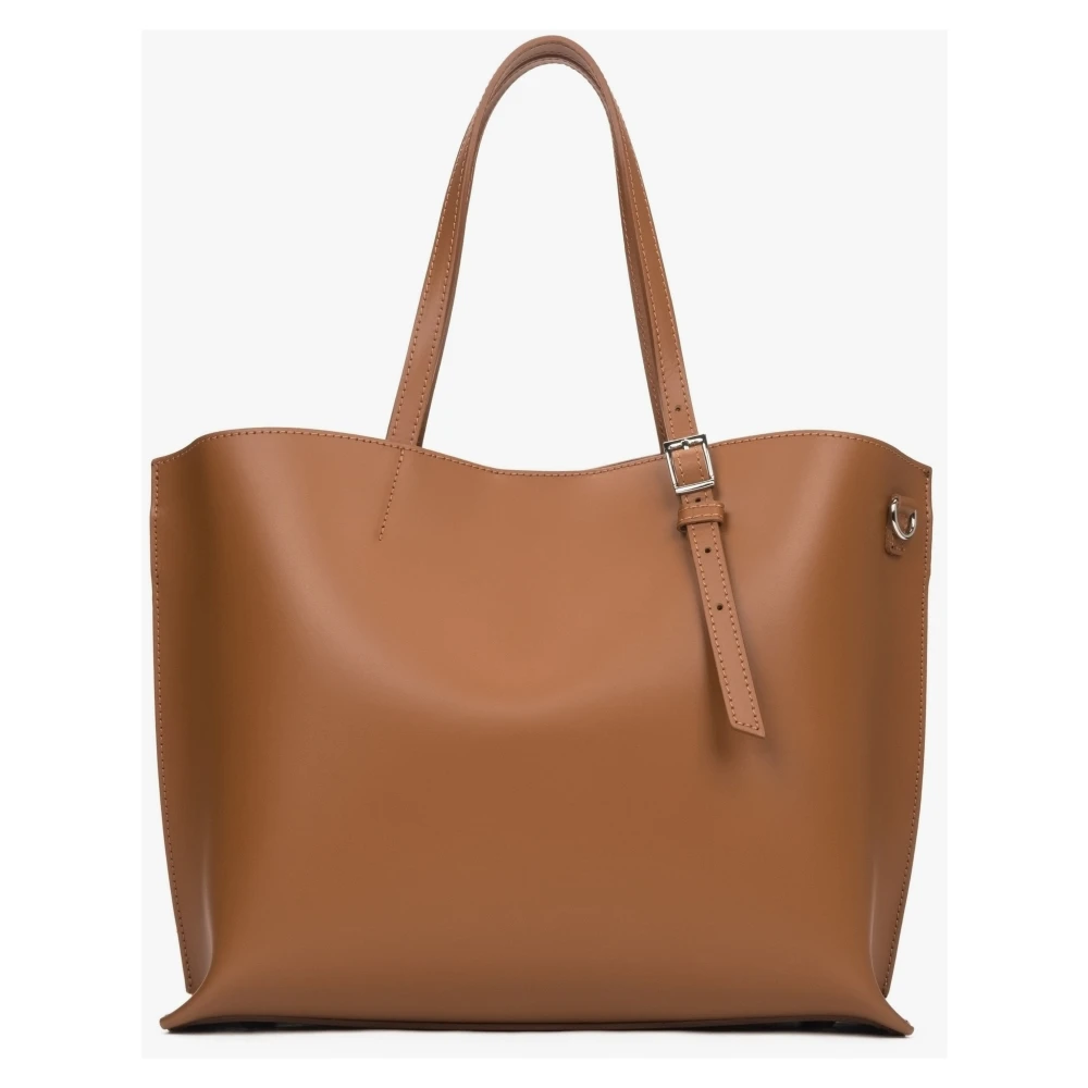 Estro Bronzen Shopper Tas voor Vrouwen gemaakt van Premium Italiaans Echt Leer Brown Dames