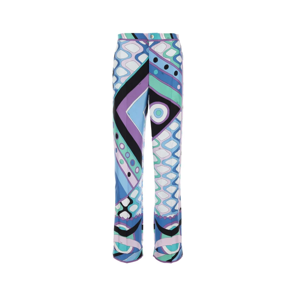 EMILIO PUCCI Zijden Wijde Broek Multicolor Dames