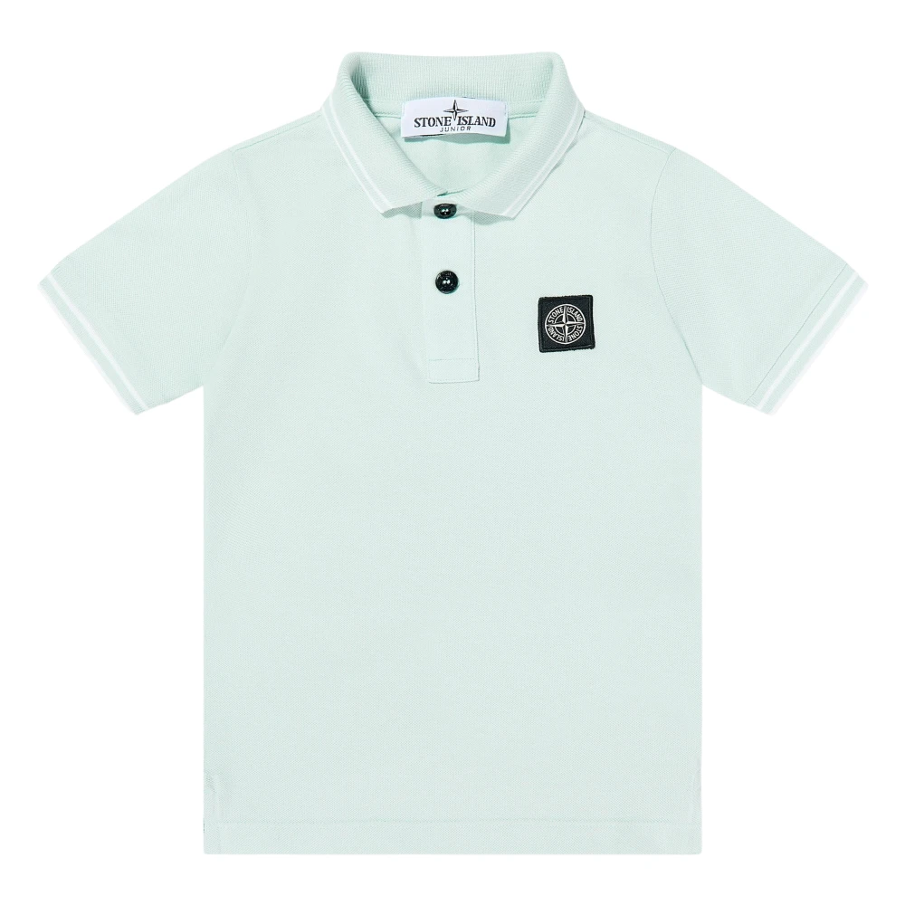 Stone Island Blue Compass Patch Polo Shirt - Male - Kids Short Sleeve T-Shirts - 4 Y - Kids