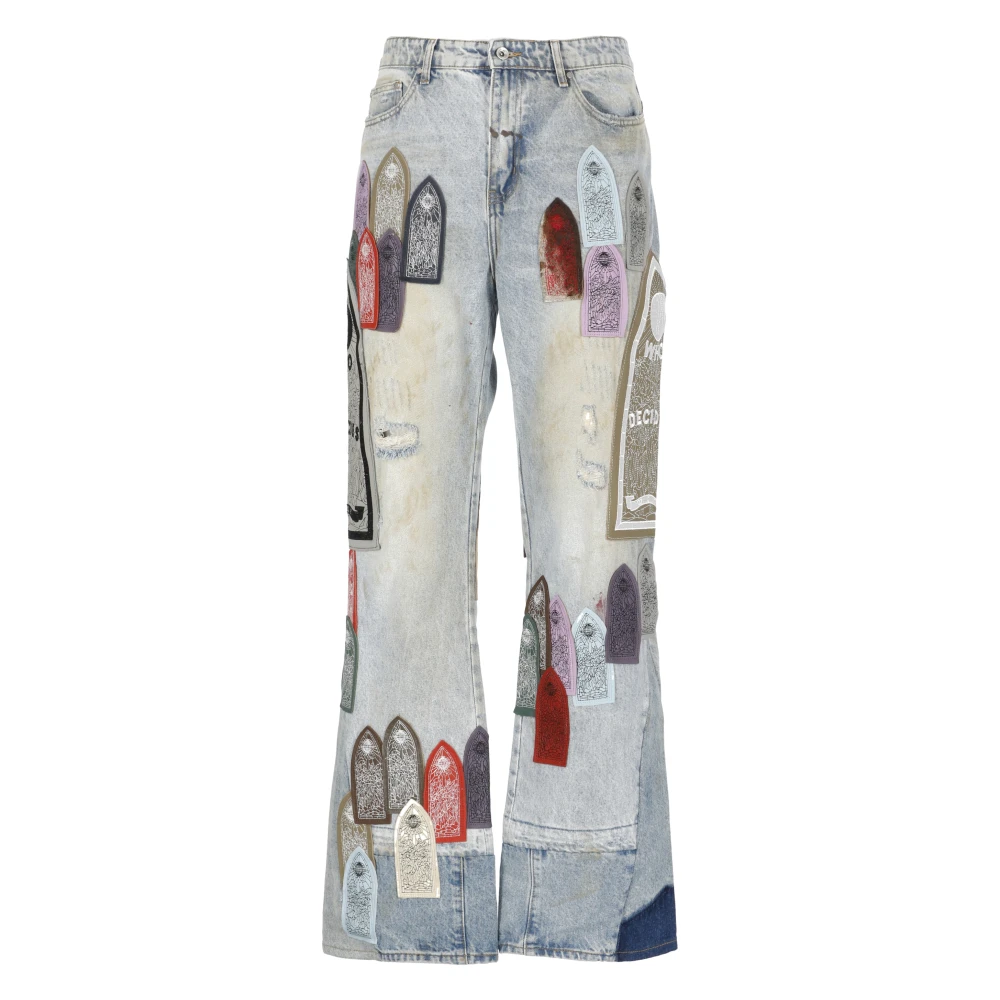 Who Decides War Lichtblauwe Katoenen Jeans Vintage Stijl Blue Heren