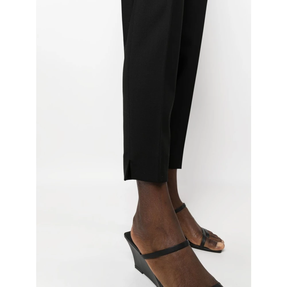 PT Torino Zwarte Wollen Broek Taps Toelopende Pijp Black Dames