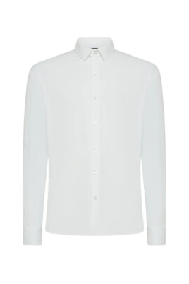 white-open-collar-shirt