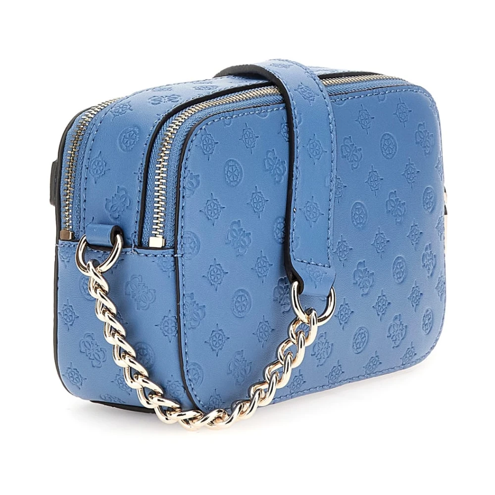 Guess Omkeerbare Leisteen Logo Crossbody Tas Blue Dames