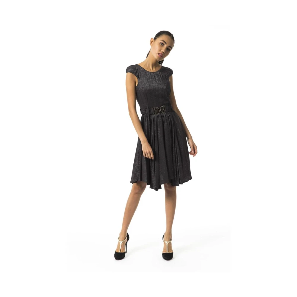 Byblos Elegante Glitter A-Lijn Feestjurk Black Dames
