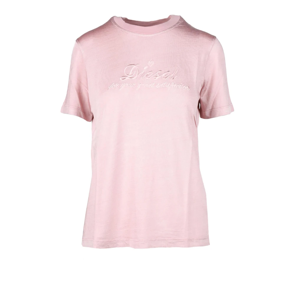 Diesel Casual Viscose Katoen T-shirt Pink Dames