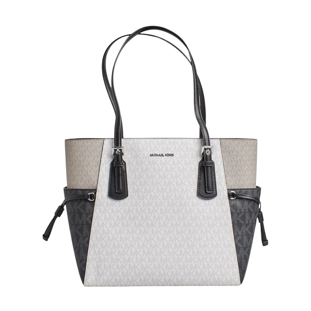 Michael Kors Women's Voyager Large Color-Block Signature Logo Tote Bag