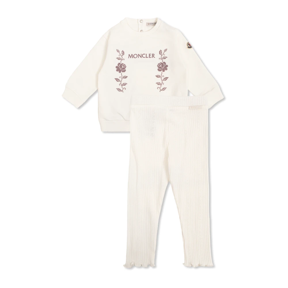 Moncler Stretch Cotton Jersey Set - Unisex - Kids Sport Sets - Beige - 18 M | 86 Cm - Kids