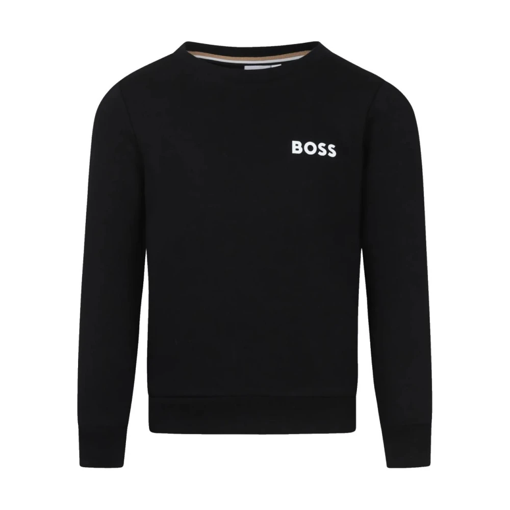 Hugo Boys Black Urban Elegance Sweatshirt - Kids Sweatshirts - 12 Y - Kids
