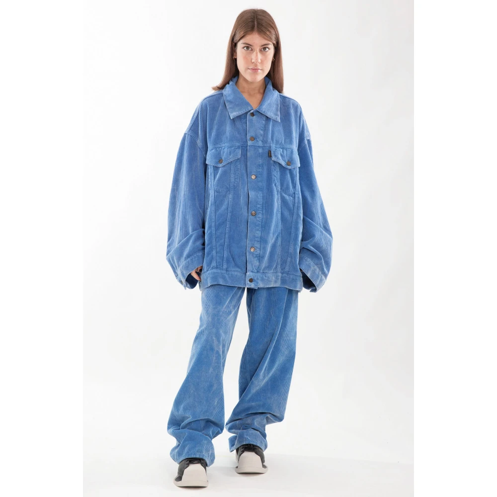 Haikure Velvet Washed Loose Jeans Blue Dames