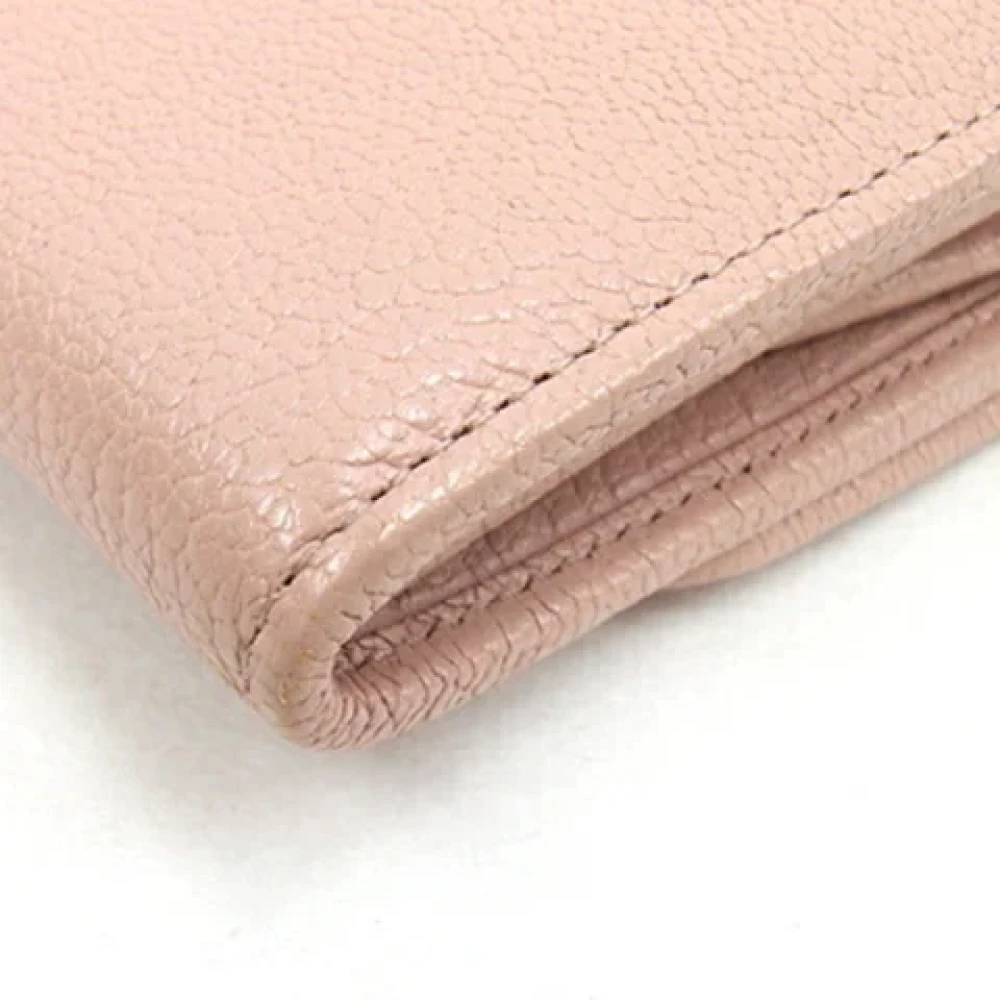 Miu Pre-owned Leather wallets Pink Dames
