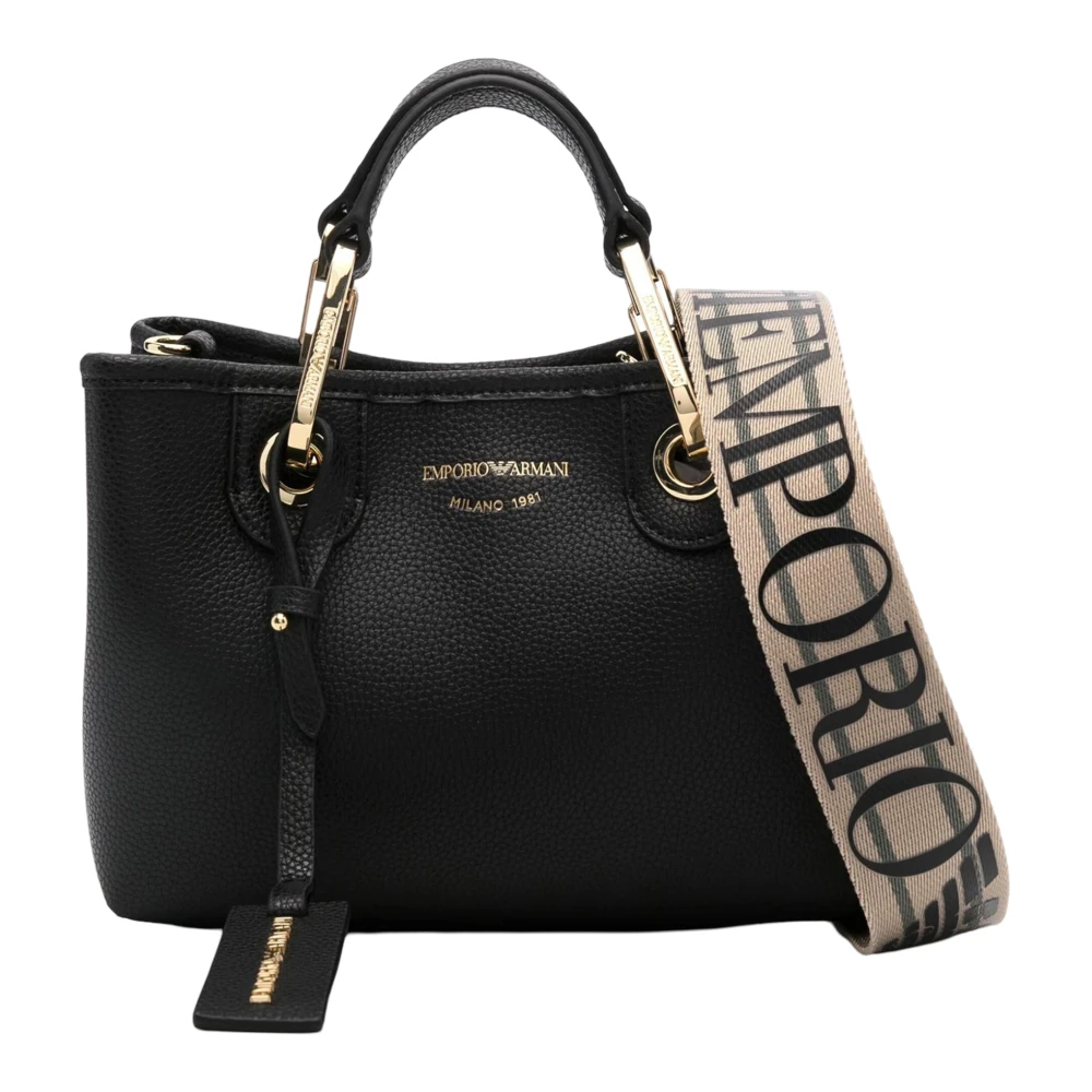 Emporio Armani Multicolor Leren Handtas met Magneetsluiting Black Dames