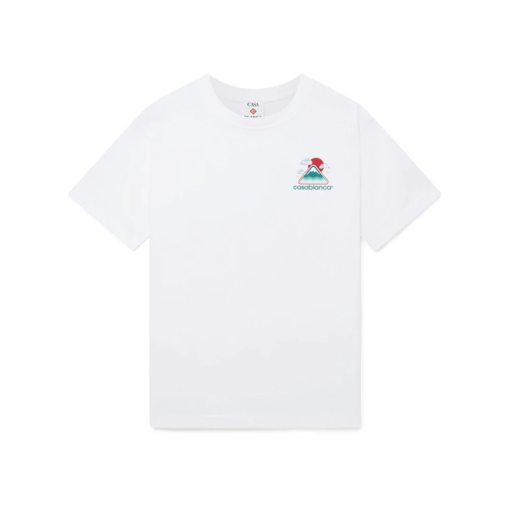 Casablanca Montagne Ondulee Short Sleeve T‑Shirt - Male - T-Shirts - White - S - Tops - Image 1