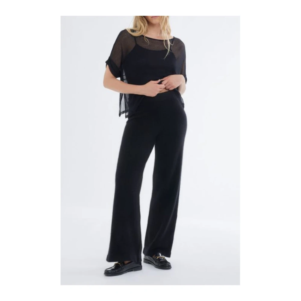 majestic filatures Wijde Raccoon Broek Black Dames