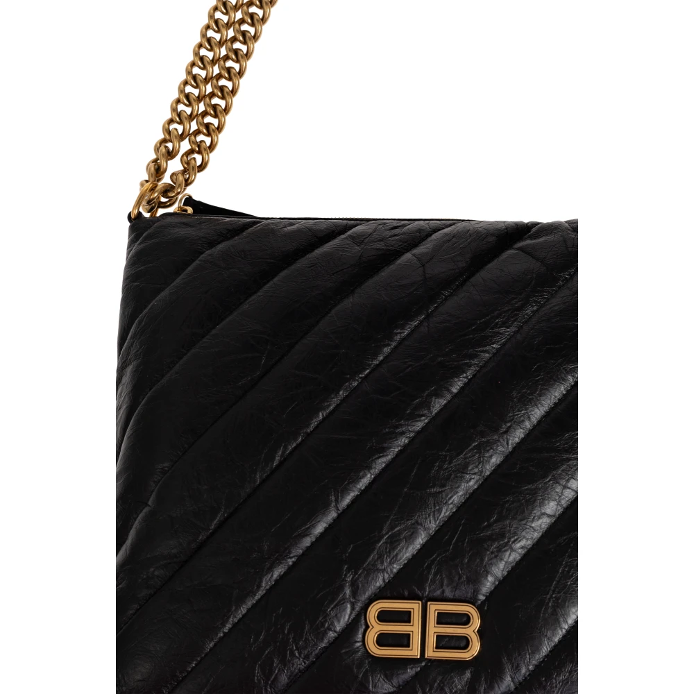 Balenciaga Crush Medium Hobo Tas Black Dames