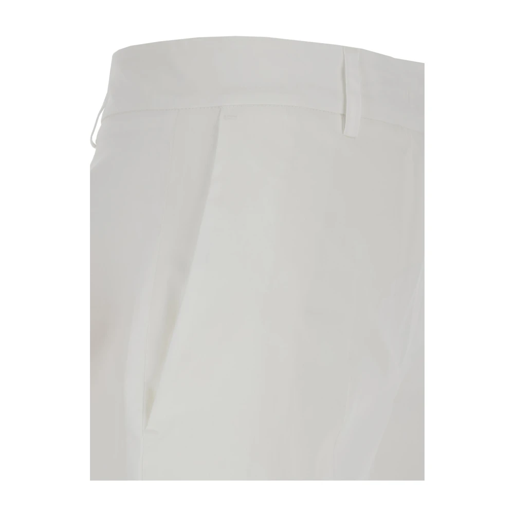 Plain Units Witte katoenen shorts met riemlussen White Dames