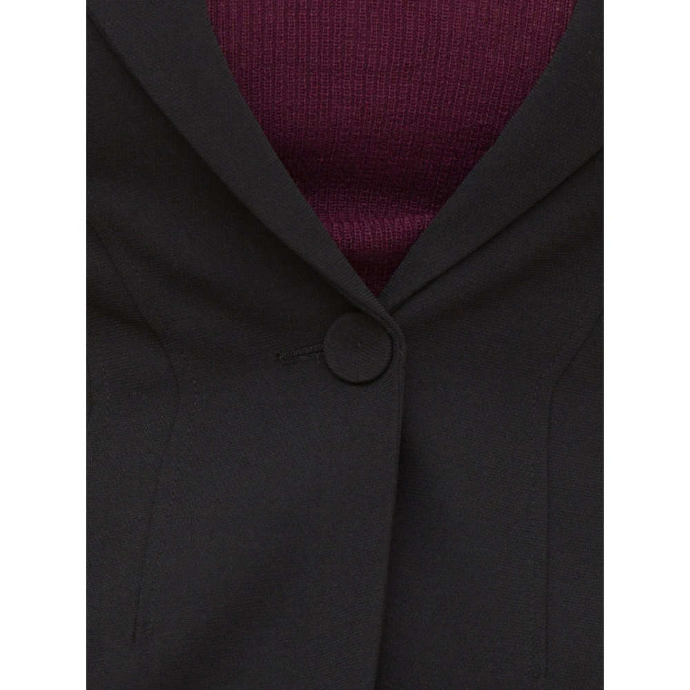 Nenette Zwarte Vloeibare Crepe Moda Jas Black Dames