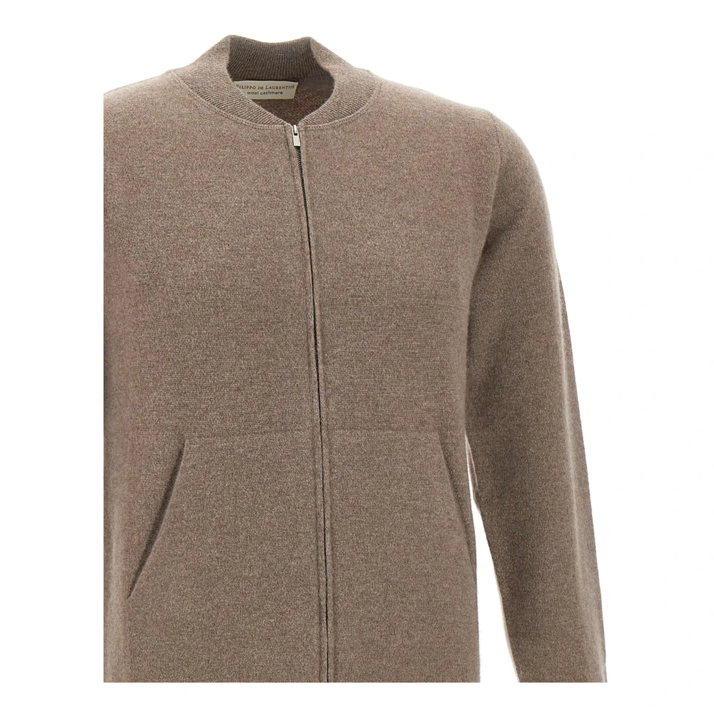 Filippo De Laurentiis Merino Wol Kasjmier Trui Bruin Brown Heren