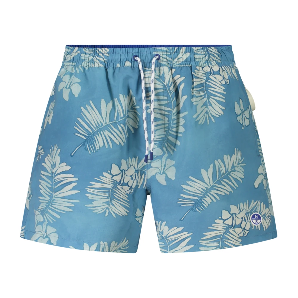 North Sails Men's Blue Printed Peachskin Swim Shorts - Beachwear - S - Swimwear