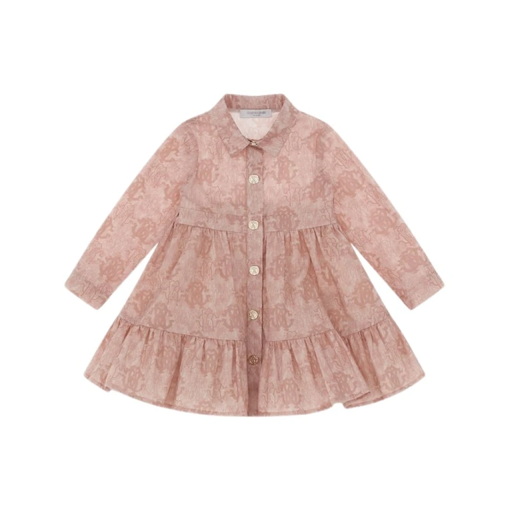 Roberto Cavalli Girls Pink Dresses, 2 Y, Logo Rc Dress Made In Italy