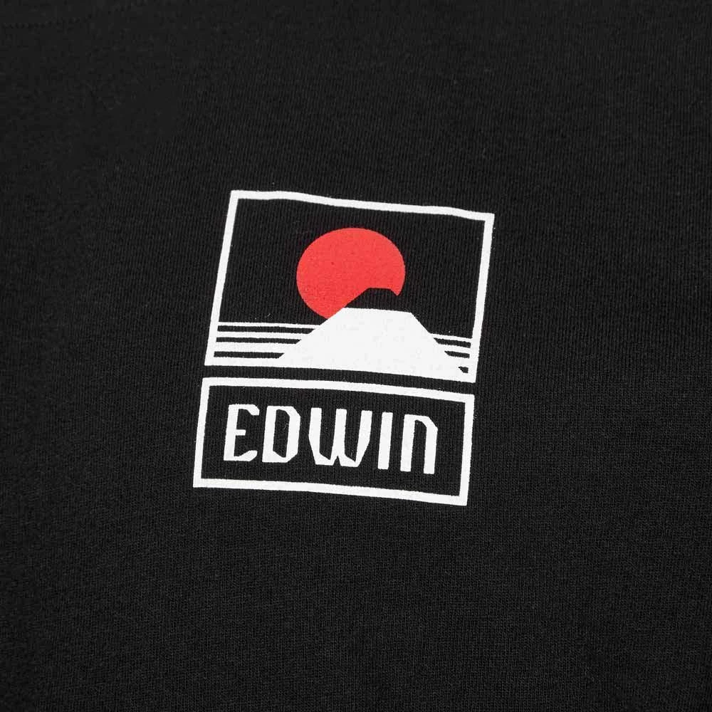 Edwin Sunset On Mt Fuji Grafisch T-shirt Black Heren