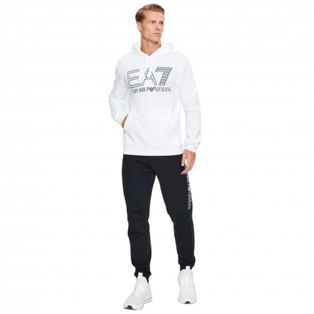 Emporio Armani EA7 Heren Witte EA7 Armani Hoodie White Heren