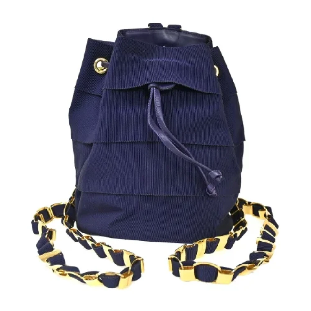 Salvatore Ferragamo Pre-owned Canvas backpacks Blue Dames
