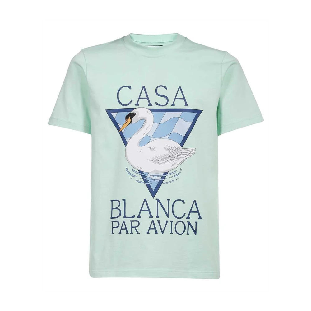 Casablanca Groene Aion T-Shirt met Bedrukt Logo Green Heren