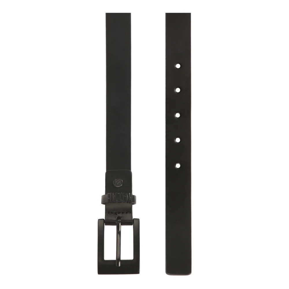 Kazar Subtiel zwart riem met metalen gesp en logo Black Dames