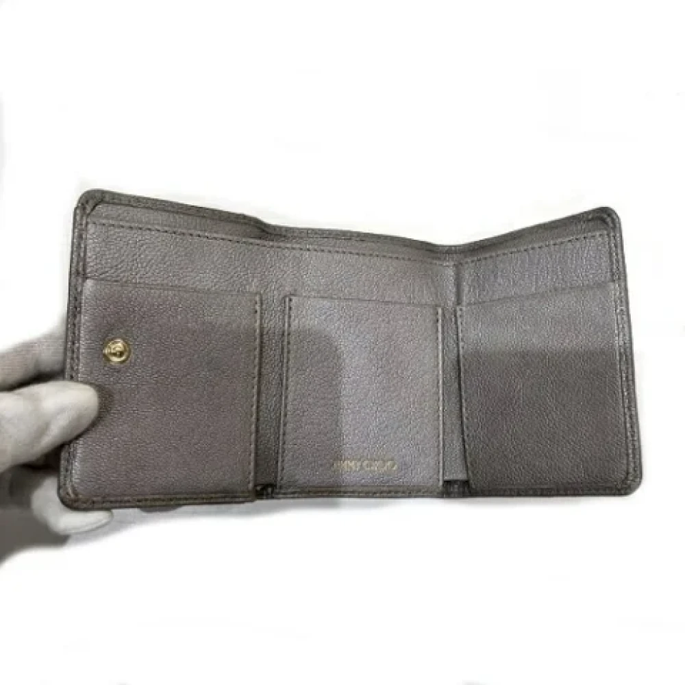 Jimmy Choo Pre-owned Leather wallets Gray Dames