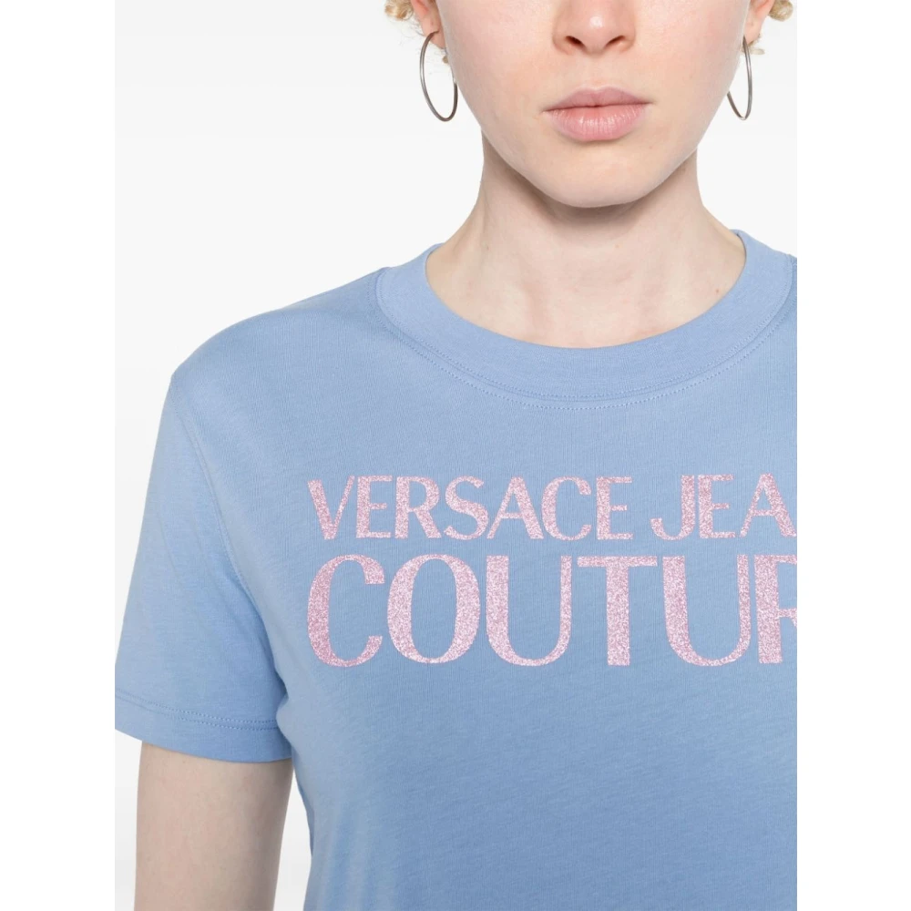 Versace Jeans Couture Heldere Blauwe T-Shirts & Polos Blue Dames