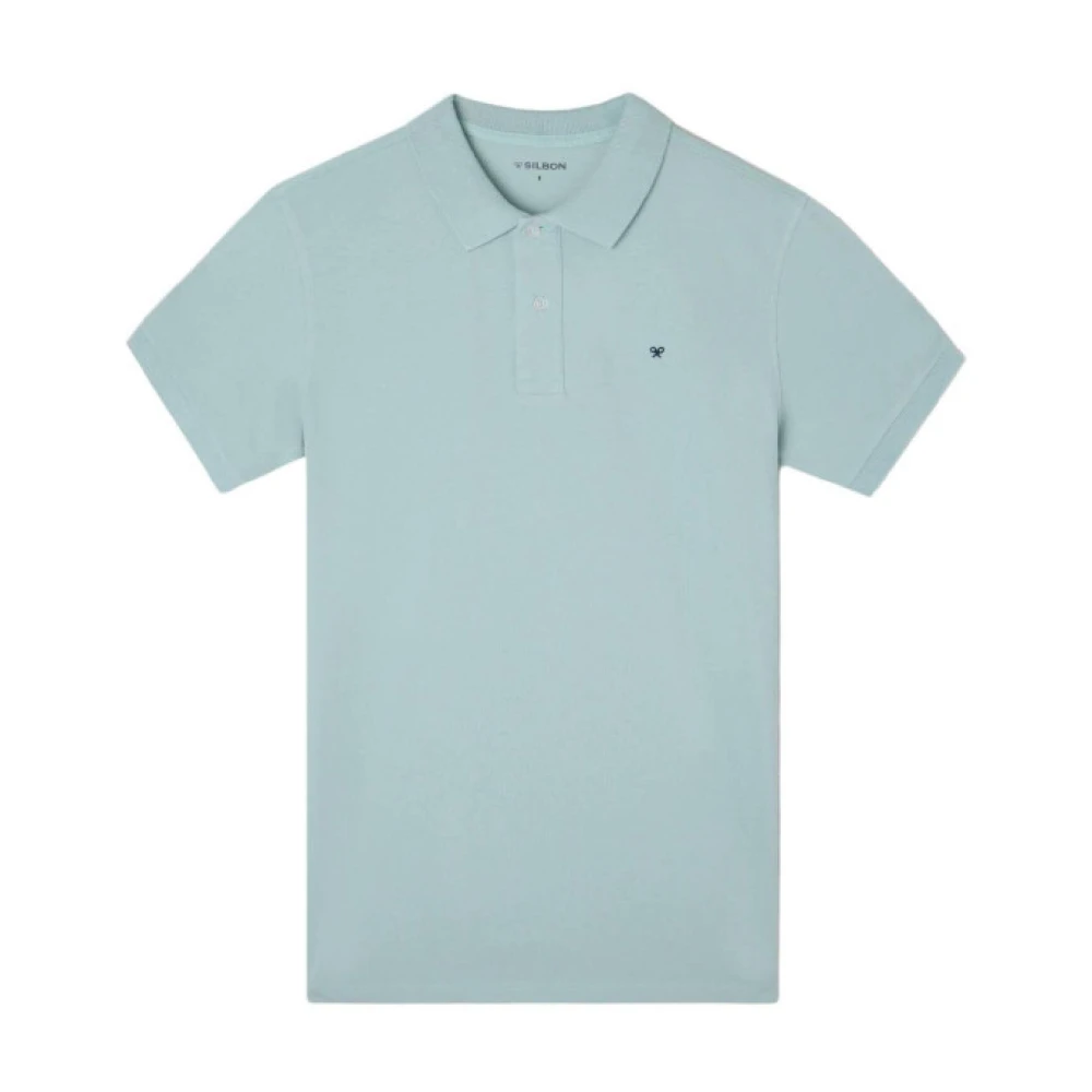 Silbon Men's Blue Classic Plain Polo - Polo Shirts - L - Tops