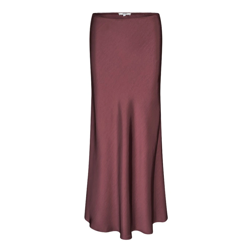 MbyM Bordeaux Satijnen Maxi Rok Maila Red Dames