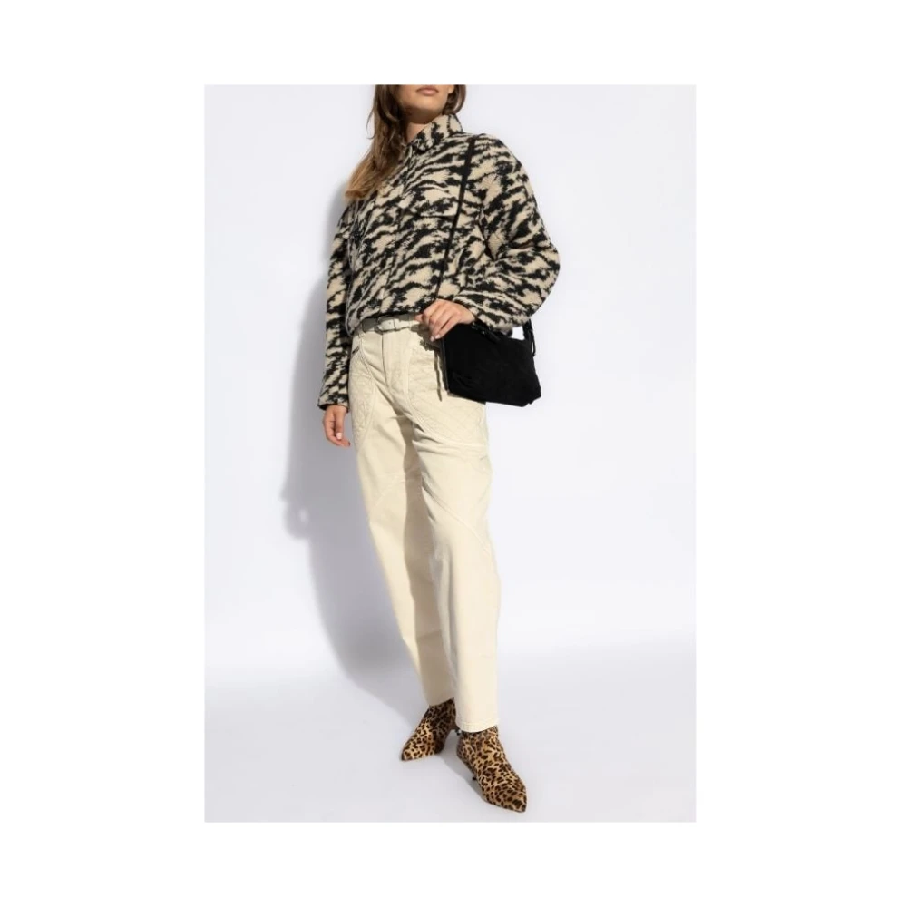 Isabel Marant Étoile Zebra Print Wollen Jas Beige Dames