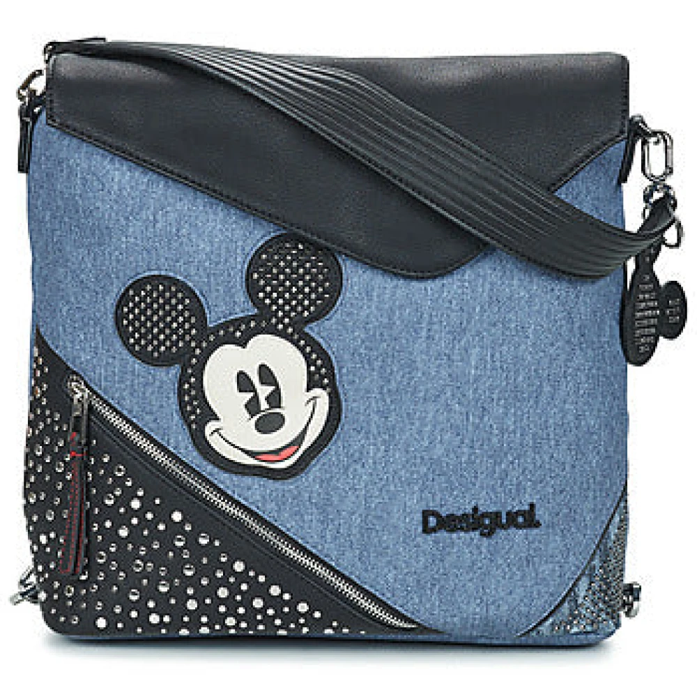 Desigual Mickey Denim Edge Jersey Maxi Ryggsäck Blue, Dam