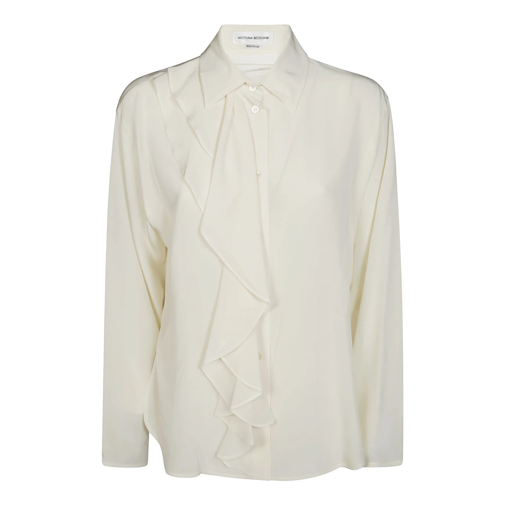 Victoria Beckham Ruffle Blouse Beige Dames