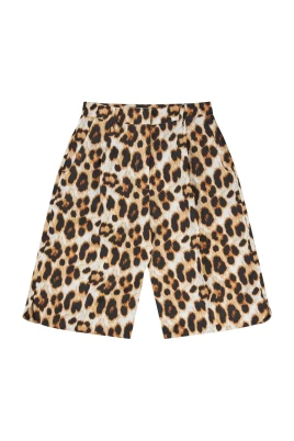 Leopardmönstrade Knälånga Shorts