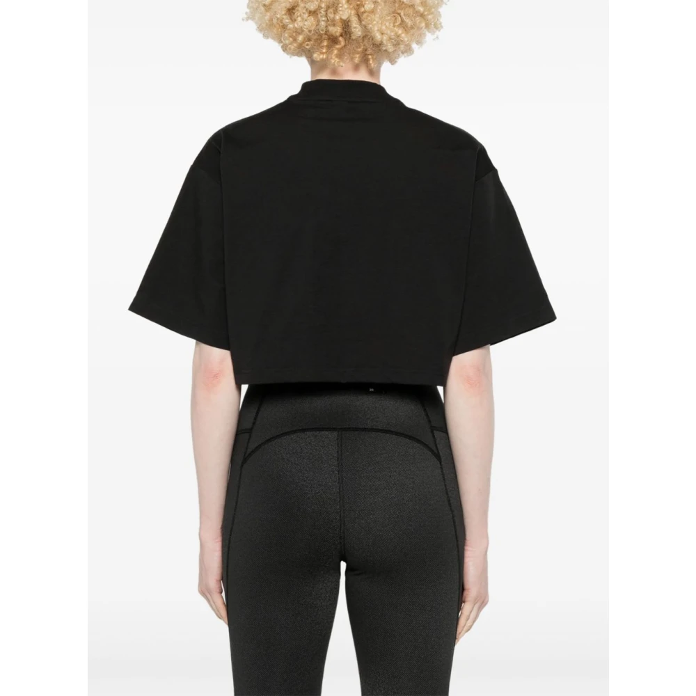 adidas by stella mccartney Logo Print T-Shirt Black Dames