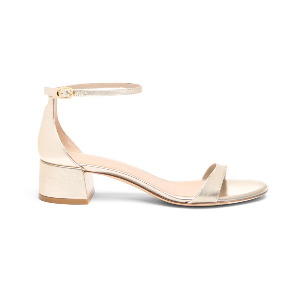 Stuart Weitzman Women's Yellow Nudistcurve 35 Block-Heel Suede Sandal